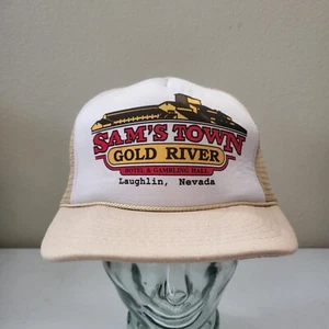 Vintage Sams Town Gold River Laughlin Nevada Trucker Meshback Snapback Hat - Picture 1 of 12