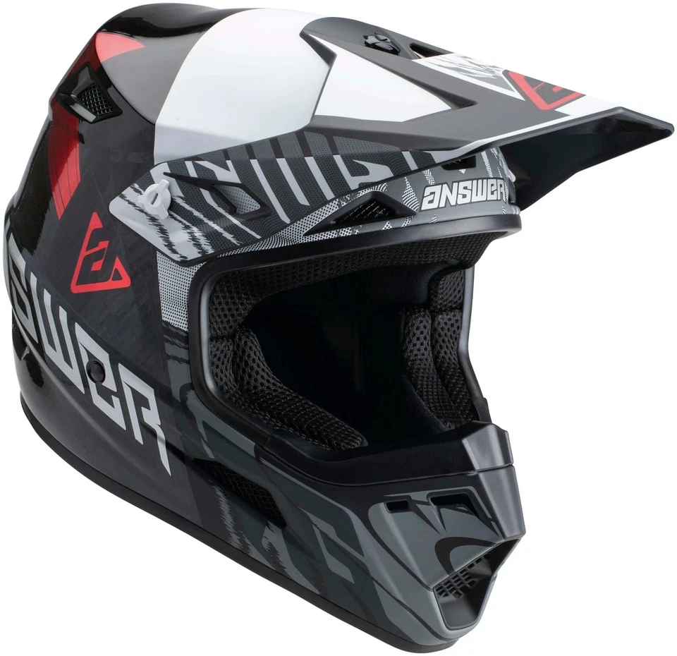 Answer Racing AR3 Ronin Motorcycle Helmet Black/Red MX Off-road ATV BMX MTB XL - Image 1 of 2