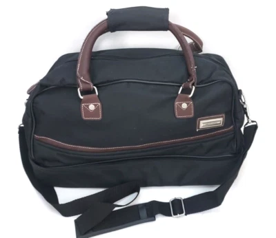 PROTOCOL  Unisex Canvas Travel Tote Bag Black Brown Double Handle Zip Closure - Image 1 of 4