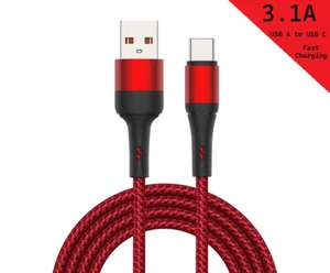 USB A to Type C Fast Charger Cable 3A For Samsung Mobile Phone Lead USB C Cable - Picture 1 of 9
