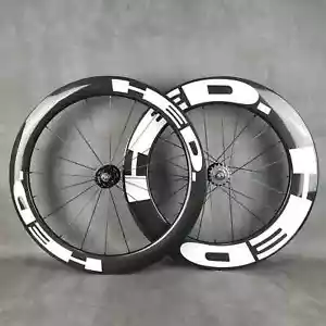 700C Carbon Track Bike Wheelset Tubular Front 60mm Rear 88mm Fixed Gear 17T Hub - Picture 1 of 15