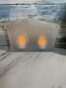 Unique Christmas Around the World Frosted Glass Nativity Tealight Candle Holder - Picture 1 of 11