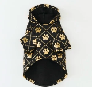 True Religion Metallic Paw Logo Dog Hoodie Size Small - Picture 1 of 8