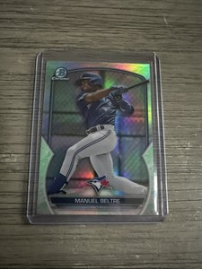 Manuel Beltre 2023 Bowman Chrome Lunar Glow Refractor Card Blue Jays