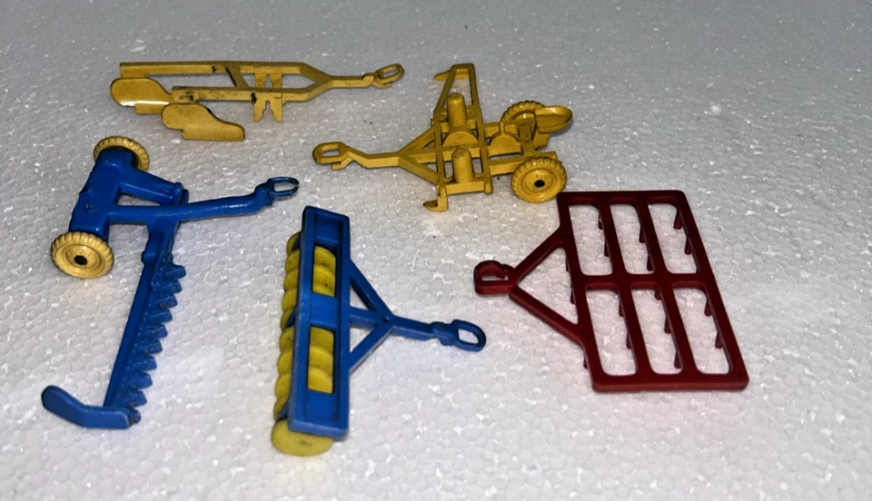 Marx Toy Plastic Plow/ Mower/,Corn Planter/, Cultipacker/, Drag - Image 1 of 1