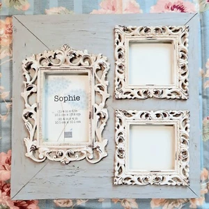 Studio Dekor Sophie Fotorahmen 3 Öffnungen 4x6 und 4x4 Bauernhaus Chic 15" x 15" - Bild 1 von 9