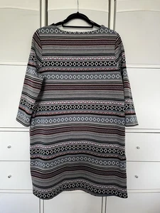 TU Multi Coloured Print Dress Size 18 3/4 Sleeve Knee Length Round Neck - Picture 1 of 7