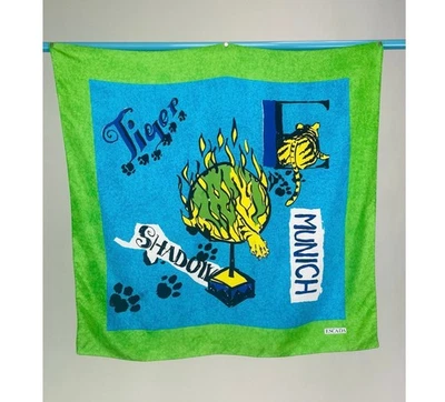 RARO Escada Tiger Shadow Munich Vintage Años 80 Diseñador Bufanda de Seda con 34"x 34" Foto 1 de 4