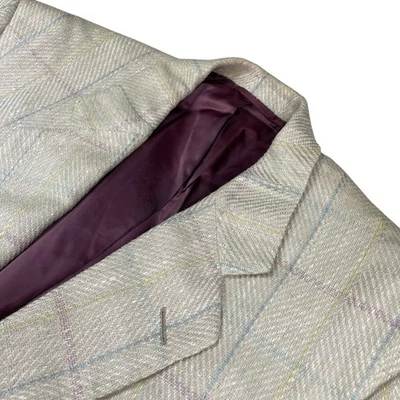 Blazer de tweed de seda para sala de juntas Hickey Freeman de colección ventana pastel • 42L Foto 1 de 4