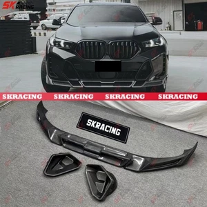 Carbon Fiber Front Bumper Lip/Side Air Vent Trim Fits BMW X6 G06 M-Sport 24-26 - Picture 1 of 27