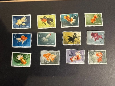 China PRC stamps S38 Scott# 506/17 Year 1960  OG Lightly Cancelled CTO Fish - Image 1 of 3