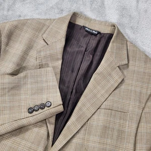 Giacca cappotto sportivo Billy Reid blazer uomo 44L beige a quadri lana made in Italy - Foto 1 di 20