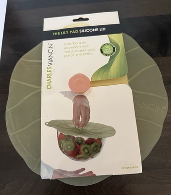 NUEVO Charles Viancin The Lily Pad Tapa de Silicona 9" Mediana Hermética Cubierta de Alimentos Nuevo en Paquete Foto 1 de 4