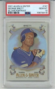 2021 TOPPS ALLEN & GINTER SILVER PORTRAIT #147 GEORGE BRETT ROYALS PSA 10 RARE - Picture 1 of 2