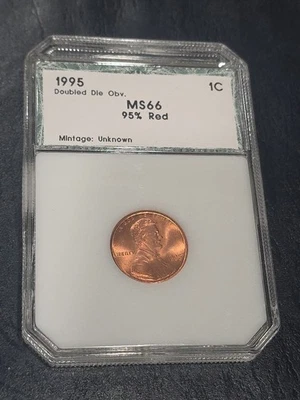 1995 (P) 1c Lincoln Cent DDO Doubled Die Obverse PCGS MS 66 RD - Image 1 of 4