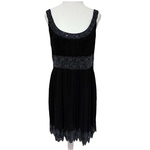 Mr. K Womens Silk Dress Black Beading Satin Lining After Five Formal Size 16 - Picture 1 of 20