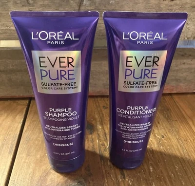 L’Oreal Paris Ever Pure Sulfate-Free Purple Shampoo + Conditioner Lot 6.8oz Each - Image 1 of 2