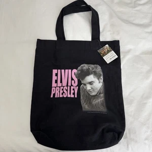 Elvis Presley Graceland schwarz Canvas Beuteltasche Tasche Schulter Shopping wiederverwendbar neu mit Etikett - Bild 1 von 5