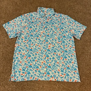 Camisa Polo Under Armour Playoff Para Hombres Grande Azul Floral AOP Tropical Golf Elastizada - Imagen 1 de 7