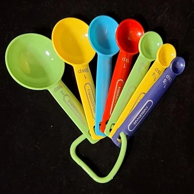 Farberware Nesting Measuring Spoons Set of 7 Kitchen Multicolor Durable Plastic - Image 1 of 4
