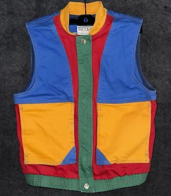 Chaleco Jean Vintage Guess X J Balvin Multicolor Estilo Retro Talla Pequeña Foto 1 de 4