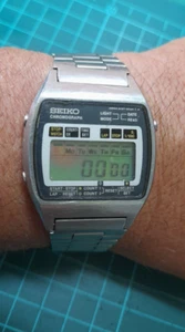 Vintage 1977 Seiko A127-5020 Watch LCD Cronograph *Working but need FIX Repair* - Imagen 1 de 10