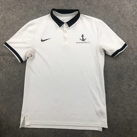 Nike Vanderbilt Commodores Polo Shirt Men Small White Player Issued Dri Fit * Cover