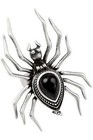 KILLSTAR Widows Spider Poison Ring Black Crystal Statement Piece Hinged Size 8