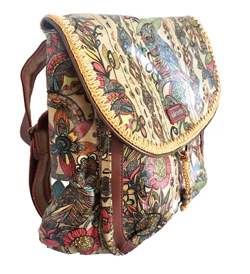 SAKROOTS Floral & Owl Boho Design - Crossbody Purse Convertible Backpack Bag - Image 1 of 4