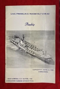 VINTAGE **U.S.S. FRANKLIN D. ROOSEVELT CVB-42** {{AIRCRAFT CARRIER}} BOOKLET! - Picture 1 of 16