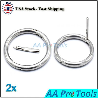 AA PRO 2 Pcs Cattle Leader Bull Nose Ring+Screw 2" and 2.5" Traction Hoop Livestock Vet
