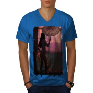 Wellcoda Erotic Stylish Fashion Under Mens V-Neck T-shirt - Picture 1 of 22