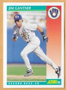 Jim Gantner Milwaukee Brewers #246 - Puntuación casi nueva-como nueva 1992 - Imagen 1 de 2