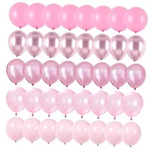 Pink Balloons Set, 60 Packs 12 Inch Metallic Chrome Pink Pearl Pink Pink Mixed - Picture 1 of 7