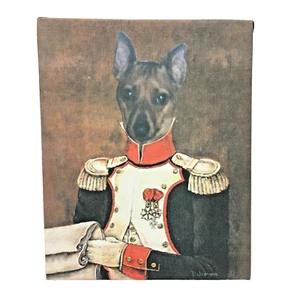 Retrato de mascota de perro real belga Malinois general duque estampado en lona 8 x 10 - Imagen 1 de 24