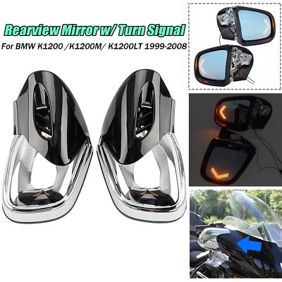 LED Integrated Rearview Side Mirror Motorcycle For BMW K1200 LT 1200 1999-2008 Foto 1 de 4