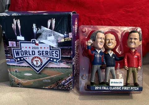 2021 SGA Texas Rangers 2010 Fall Classic Bobblehead Nolan Ryan George Bush Sr Jr Cover