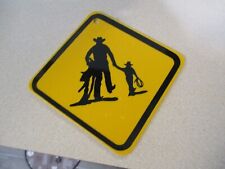 Cowboy and son sign father & son western sign 5 x 5 '' hard plastic trail marker