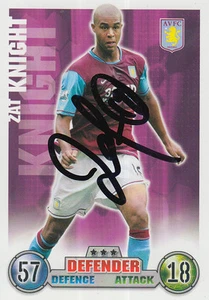 TARJETA ATTAX ASTON VILLA FIRMADA A MANO ZAT KNIGHT MATCH 07/08. - Imagen 1 de 1