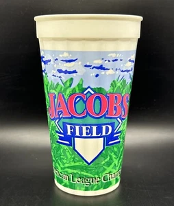 Vintage Plastic Souvenir Cup Jacobs Field Indians American League Champions 1995 - Picture 1 of 5