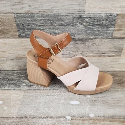 Dr. Scholl's Shoes Mariah Womens Sandals Sz 8.5 M White Brown Ankle Strap Heels - Image 1 of 4