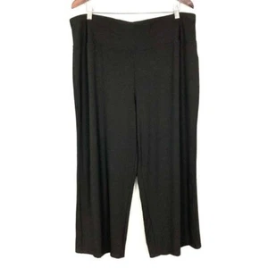 Pantalones Habitat Pull On Flood para mujer talla XL tejido elástico minimalista corto negro - Imagen 1 de 8