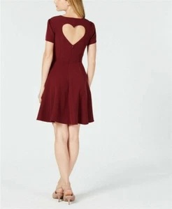 MAISON JULES Dress Heart Cutout Fit Flare Wine 6 Sleeveless Zip Back - Picture 1 of 1