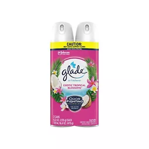 Glade Air Freshener Aerosol Exotic Tropical Blossoms Scent 8.3 Oz. 2/Pack - Picture 1 of 3