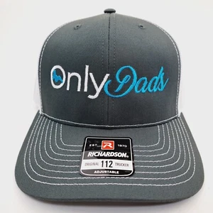 Only Dads Richardson 112 Trucker Cap Hat Mesh Snapback Gray Embroidered - Picture 1 of 4