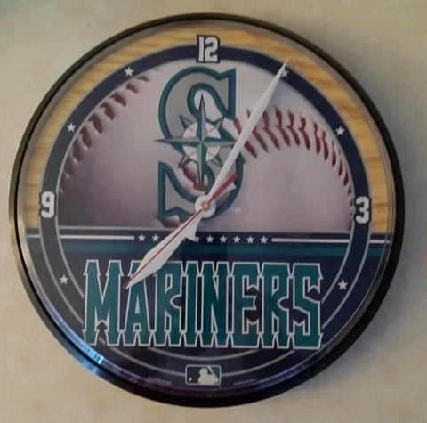 Seattle Mariners Plastic Round Wall Clock MLB  WinCraft Cover