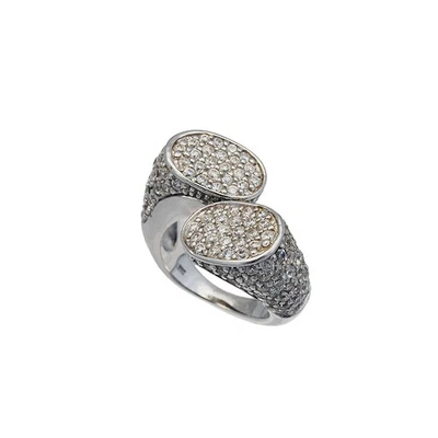 ANILLO PAVÉ BLANCO CIRCONITA CÚBICA PLATA ESTERLINA 925 MODA MUJER R-5160 Foto 1 de 4