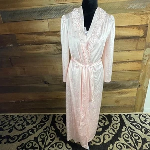 Vtge Lorraine Size X-SMALL Ladies Gown, Matching House Coat Nylon Pink Floral - Picture 1 of 10
