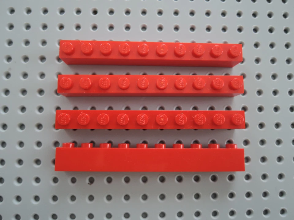 Lego 4 x Stein Baustein Basic 6111 rot 1x10 - Bild 1 von 1