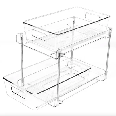 Organizadores de pia transparente recipiente de armazenamento balcão vaidade, armário de remédios D - Imagem 1 de 4